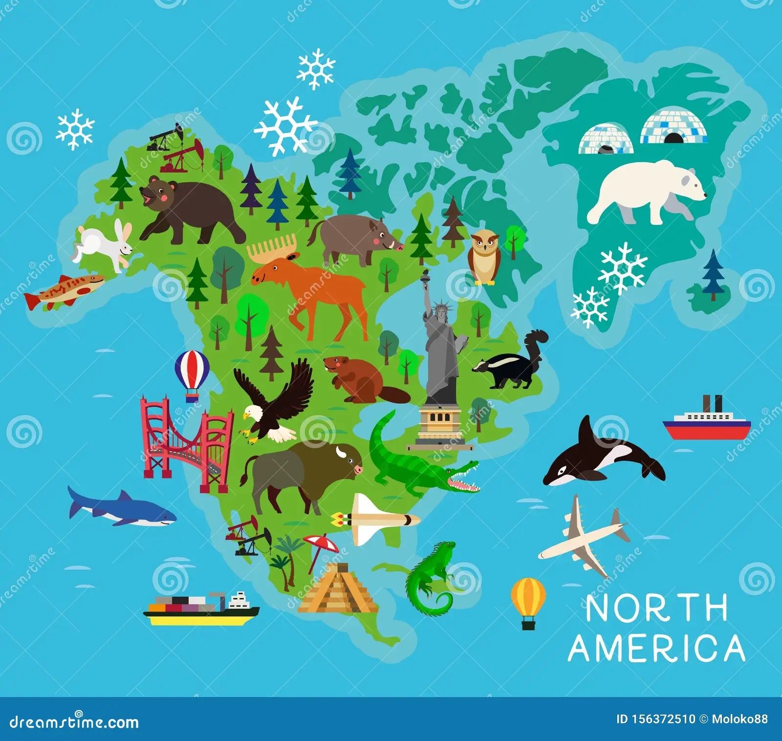 North America Map For Kids Printable