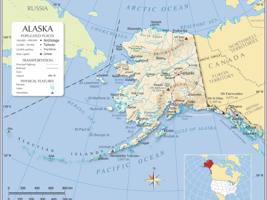 Map Of Alaska State USA Nations Online Project
