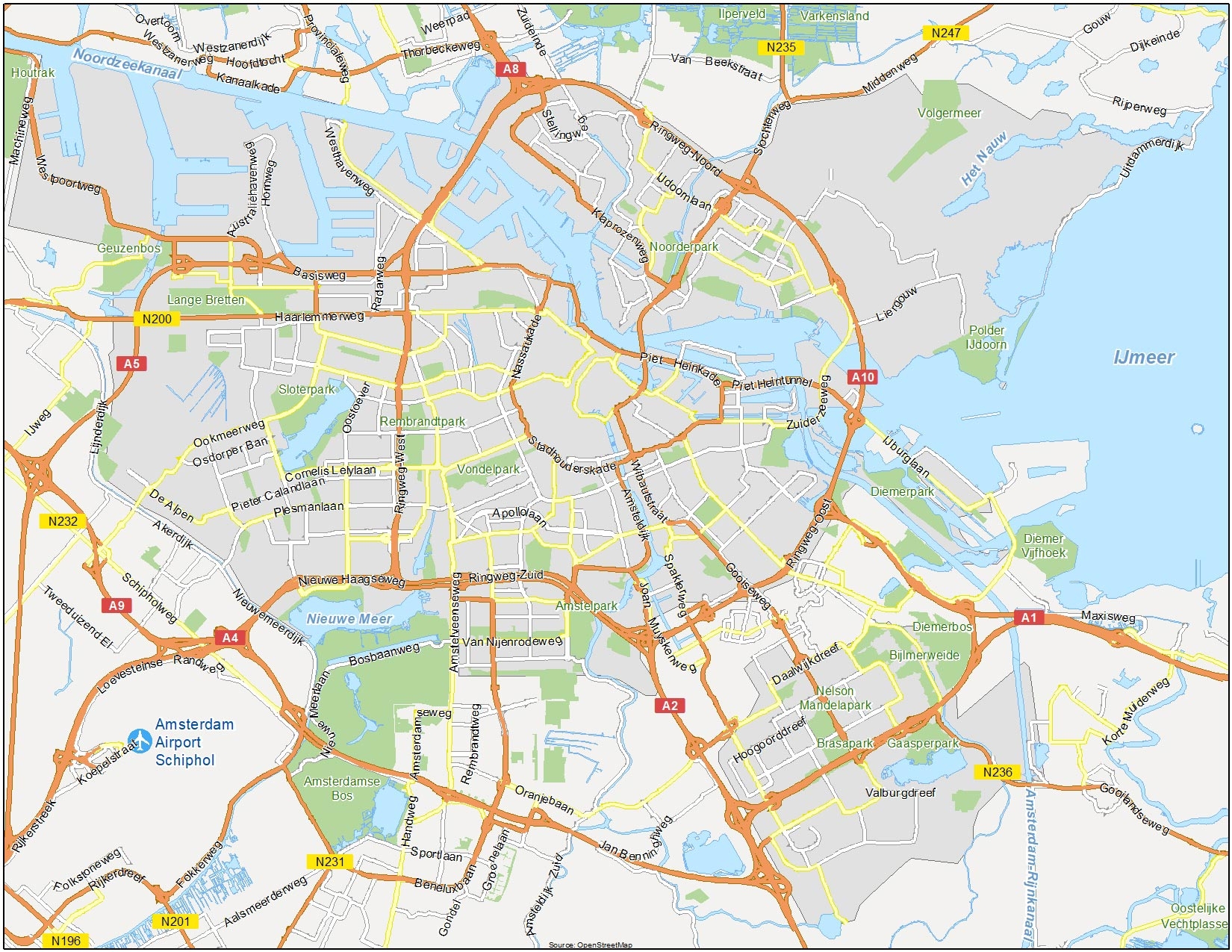 Map Of Amsterdam Netherlands GIS Geography