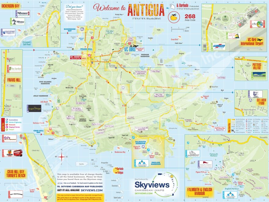 Map Of Antigua Barbuda Caribbean Islands Maps And Guides