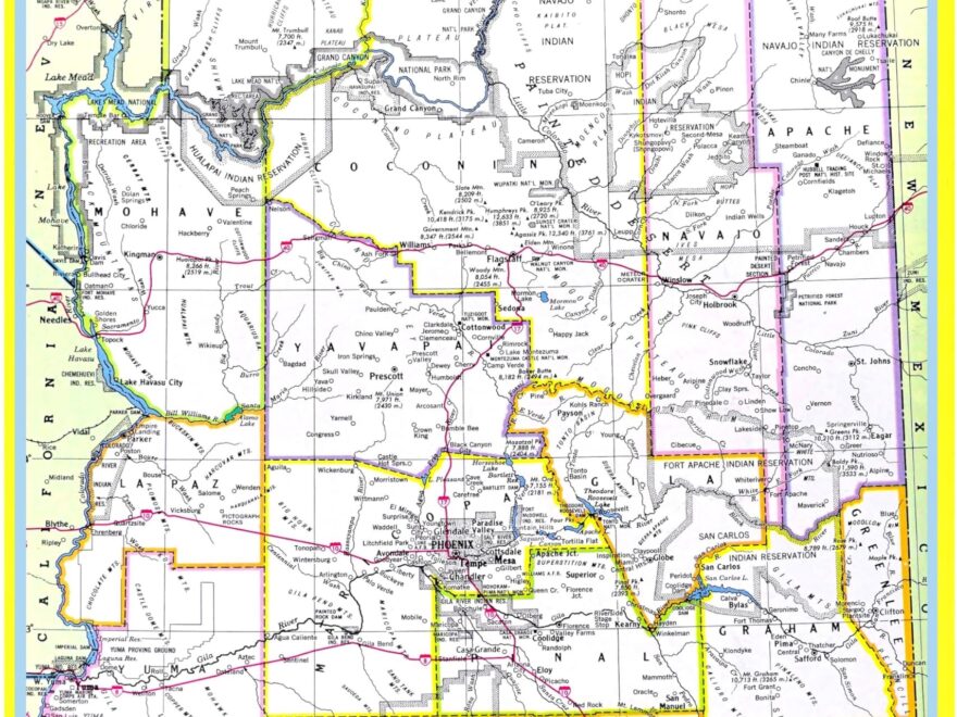 Map Of Arizona Laminated Wall Map Poster Print Perfect For Classrooms And Homes Vivid Imagery With Bright Colors