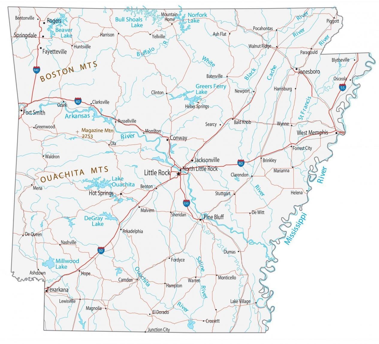 Free Printable Arkansas County Maps
