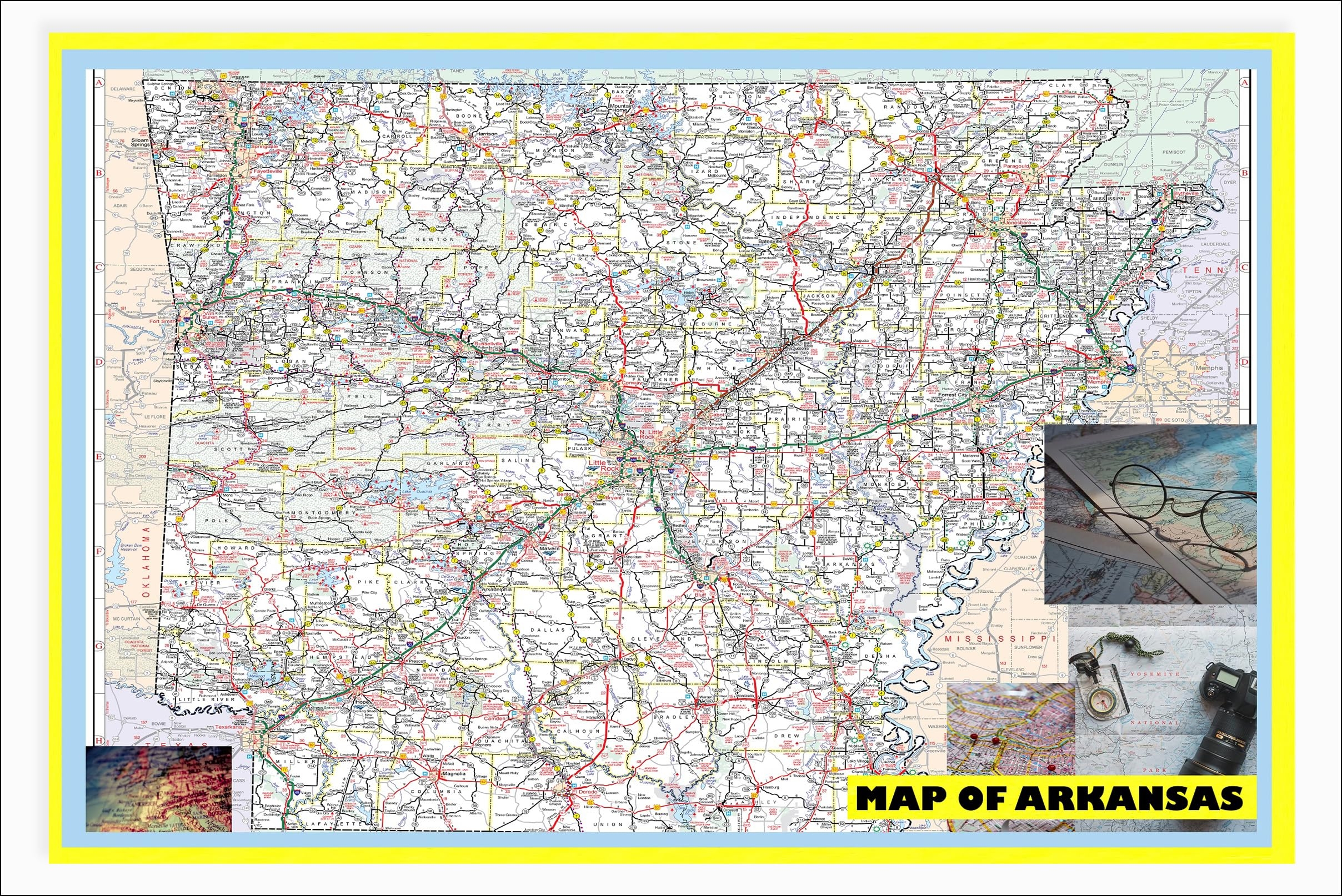 Arkansas Printable Map Of Business And Towns Arkansas Printable Map Of Business And Towns