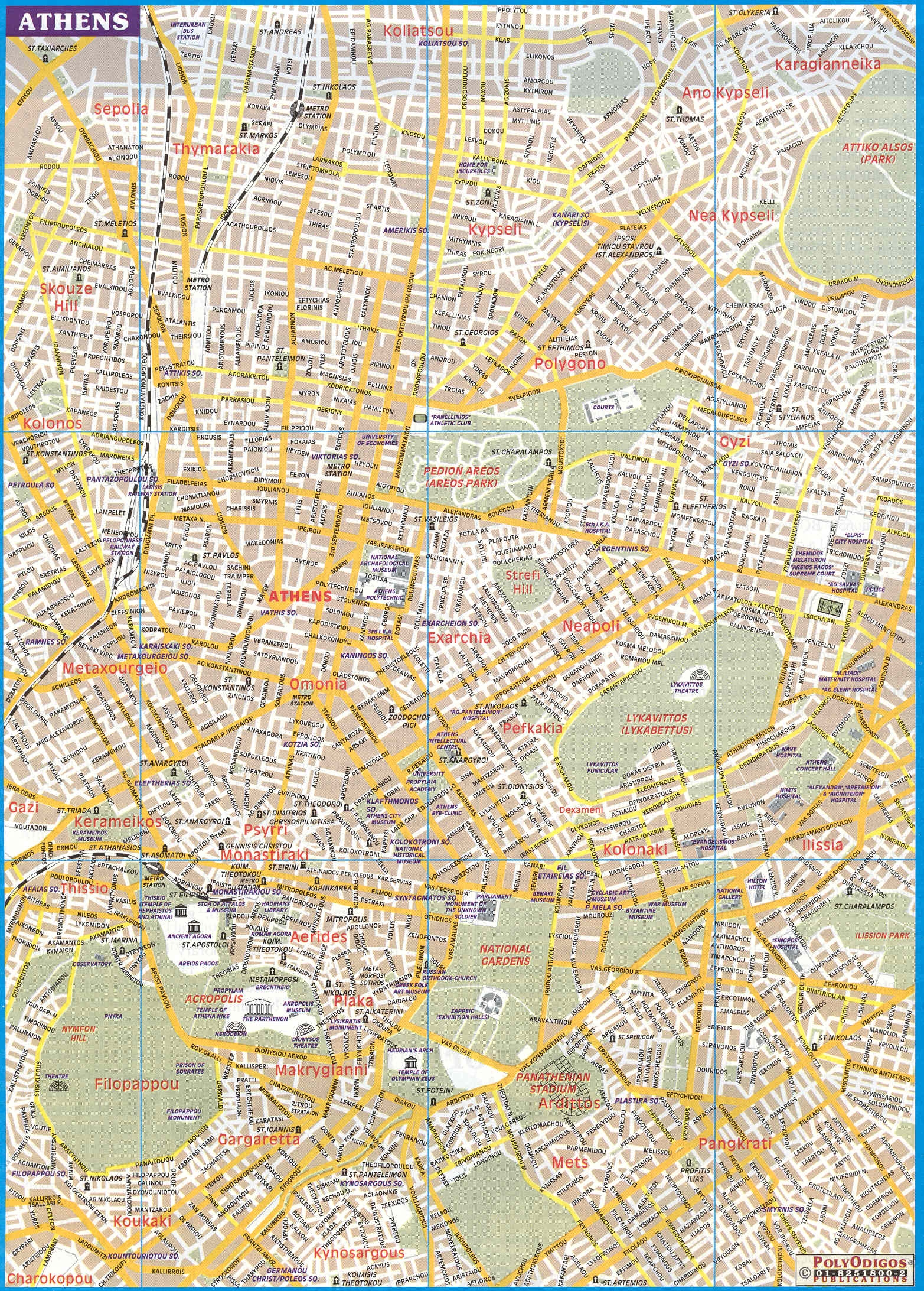 Map Of Athens Greece