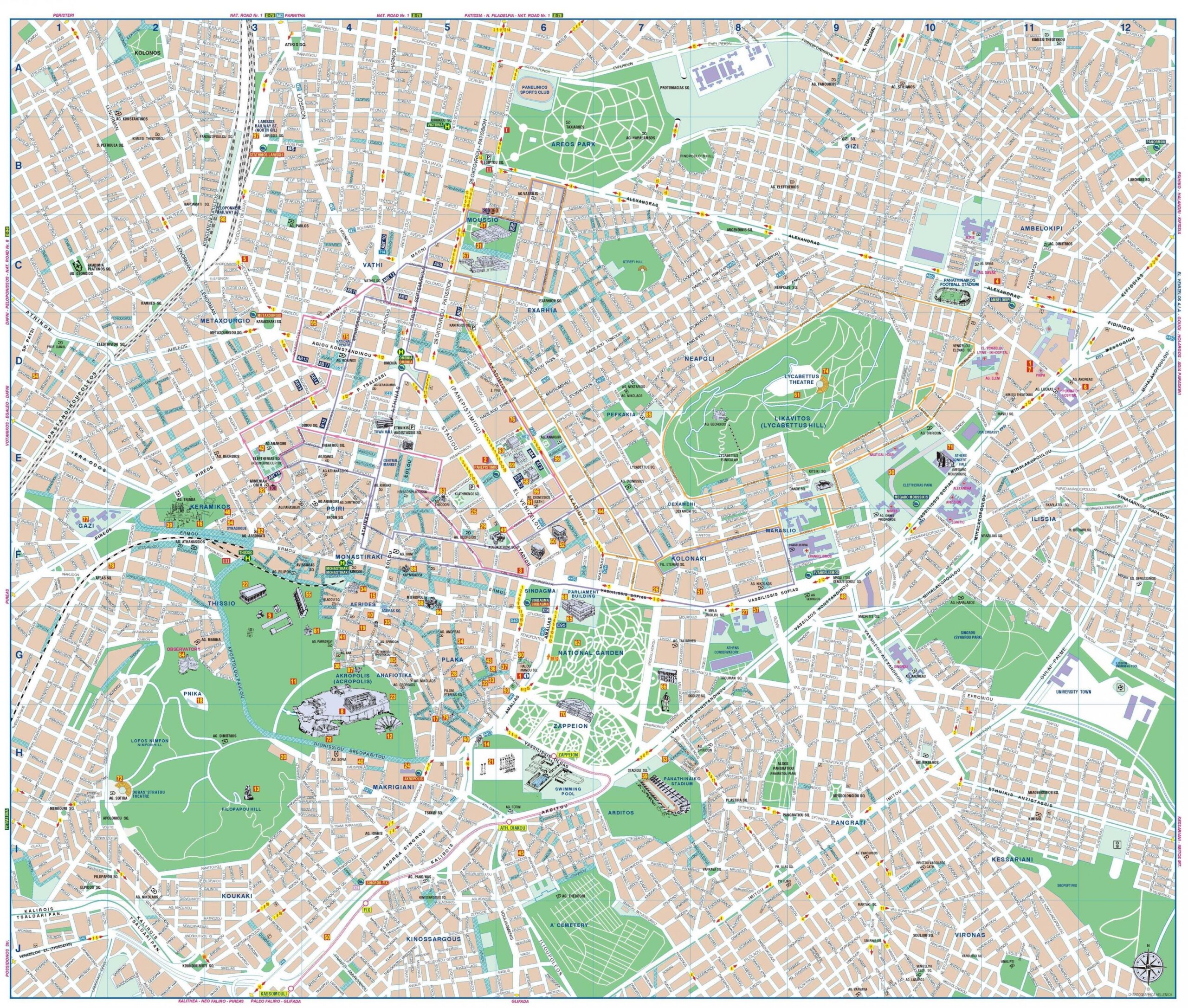 Free Printable Athens Map