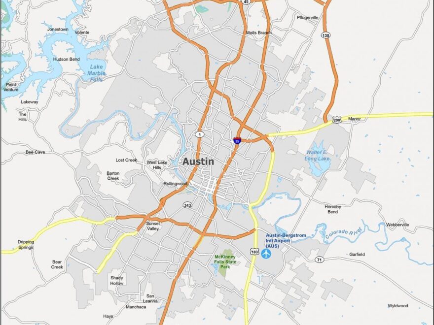 Map Of Austin Texas GIS Geography