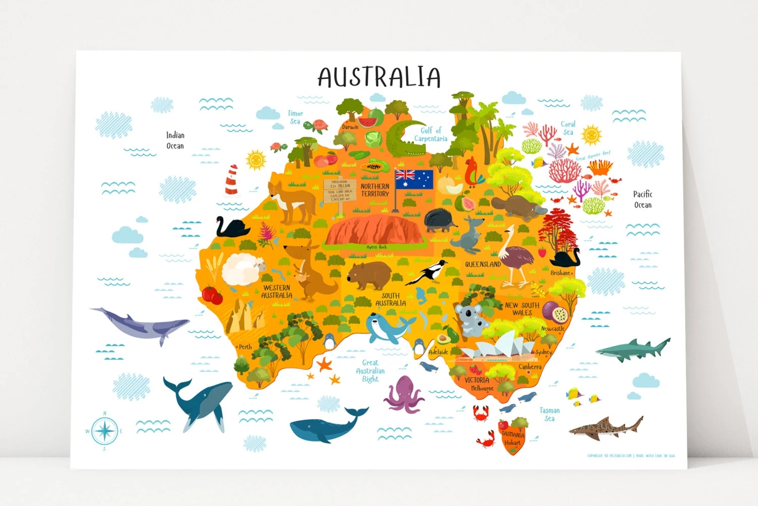 Printable Australia Map For Kids