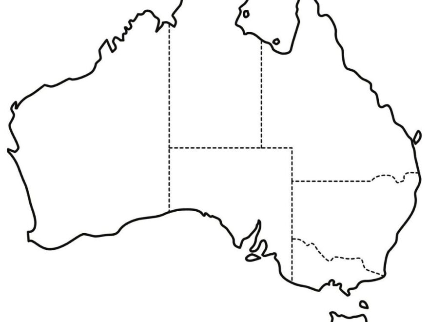 Map Of Australia For Kids with State Borders