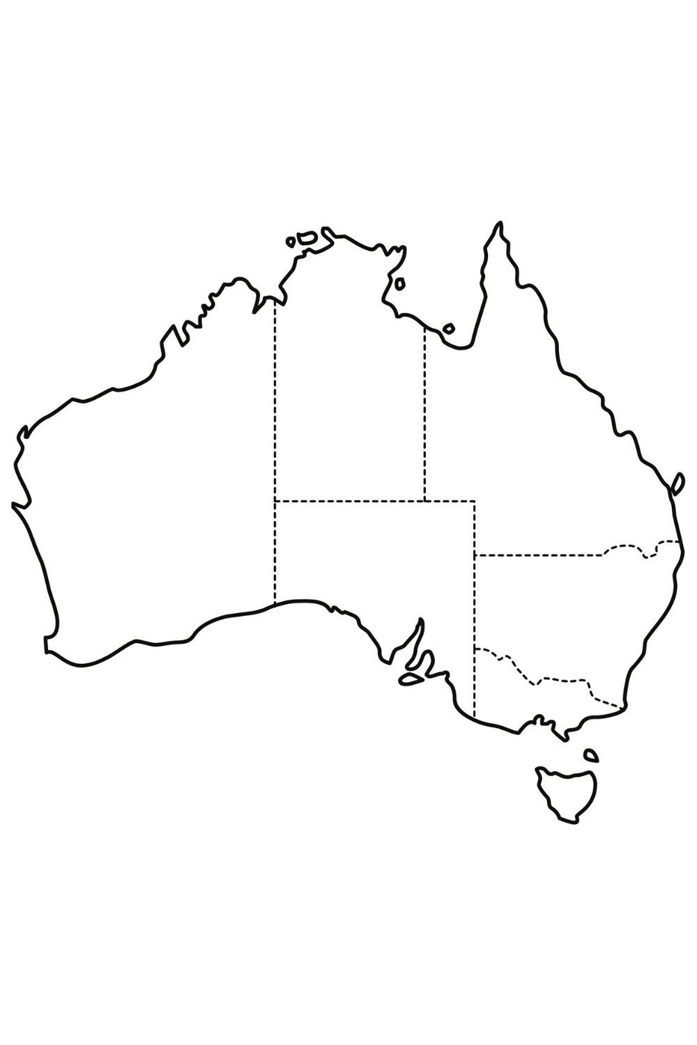 Map Of Australia For Kids with State Borders 