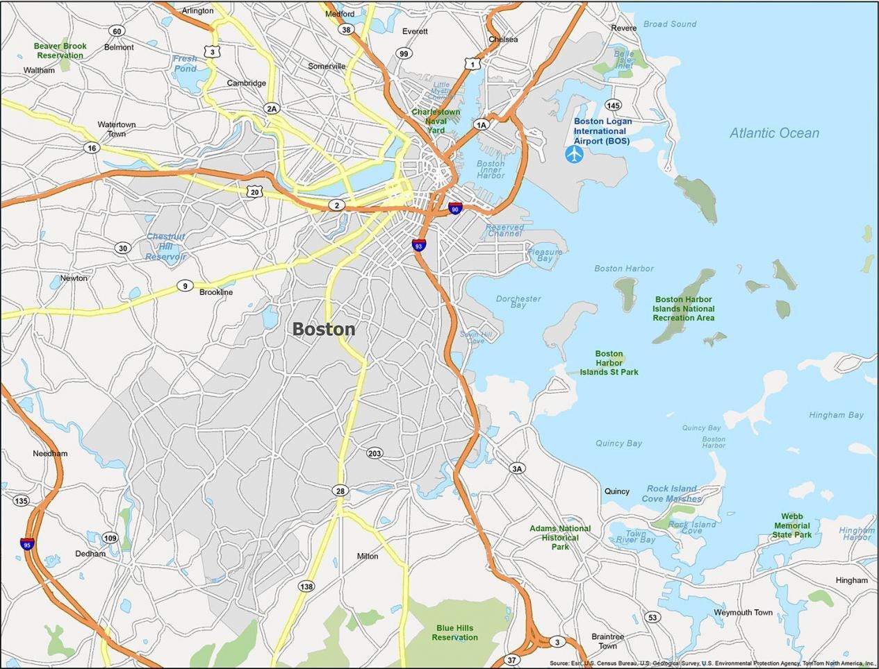 Map Of Boston Massachusetts GIS Geography