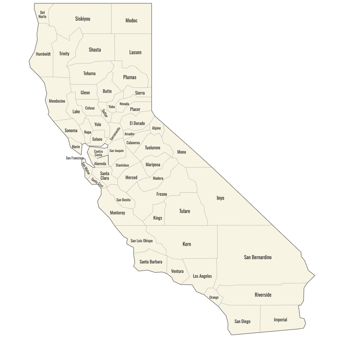 California Map Regions To Color Printable
