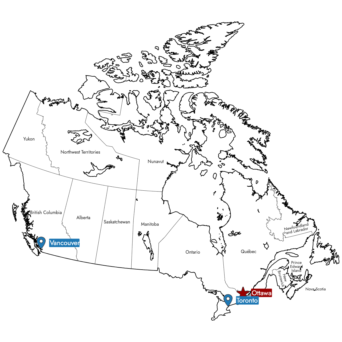 Canada Province Blank Map Printable With Numbers