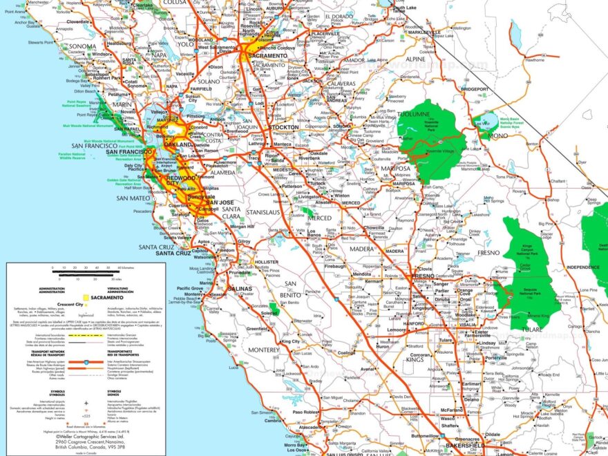 Map Of Central California Ontheworldmap