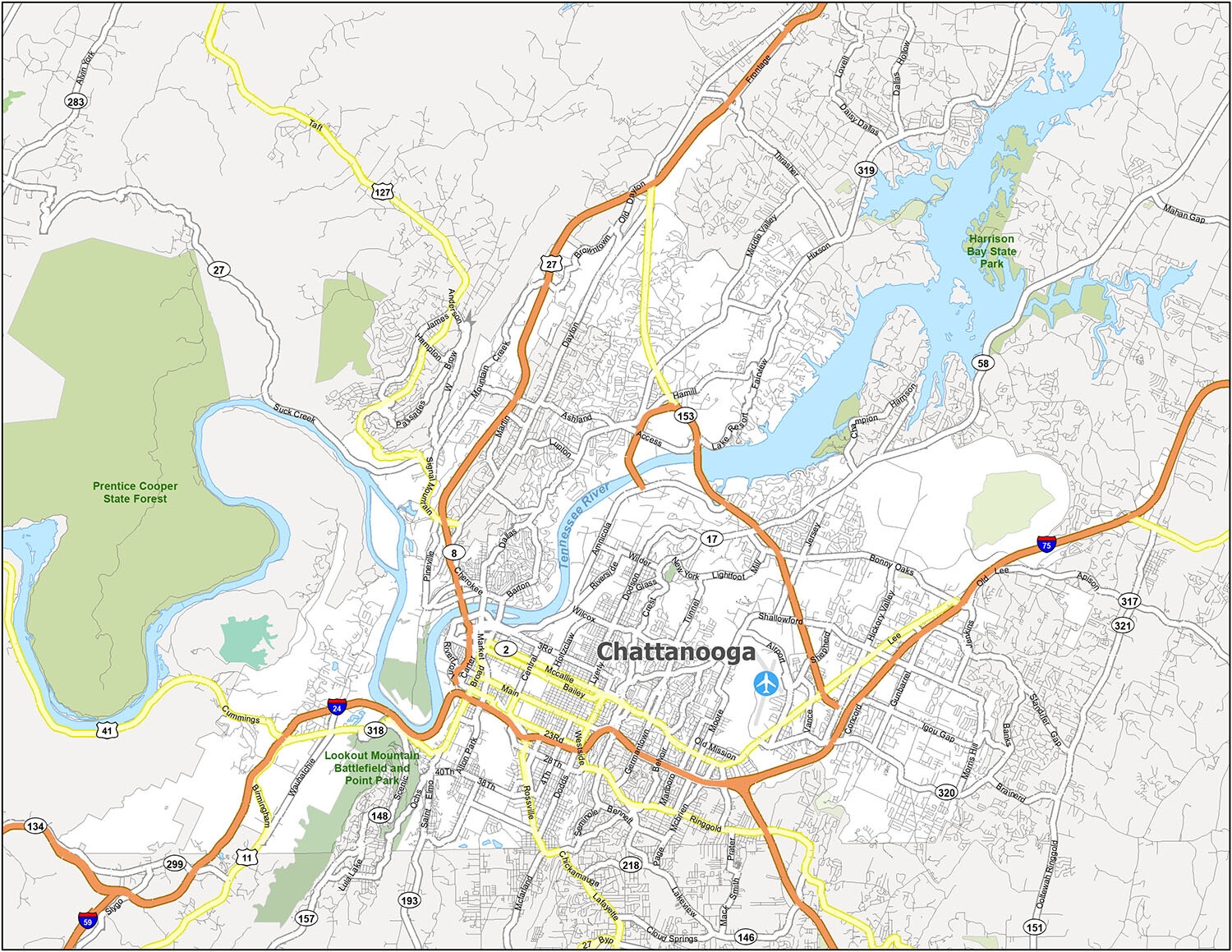 Printable Map Of Chattanooga Downtown Dining