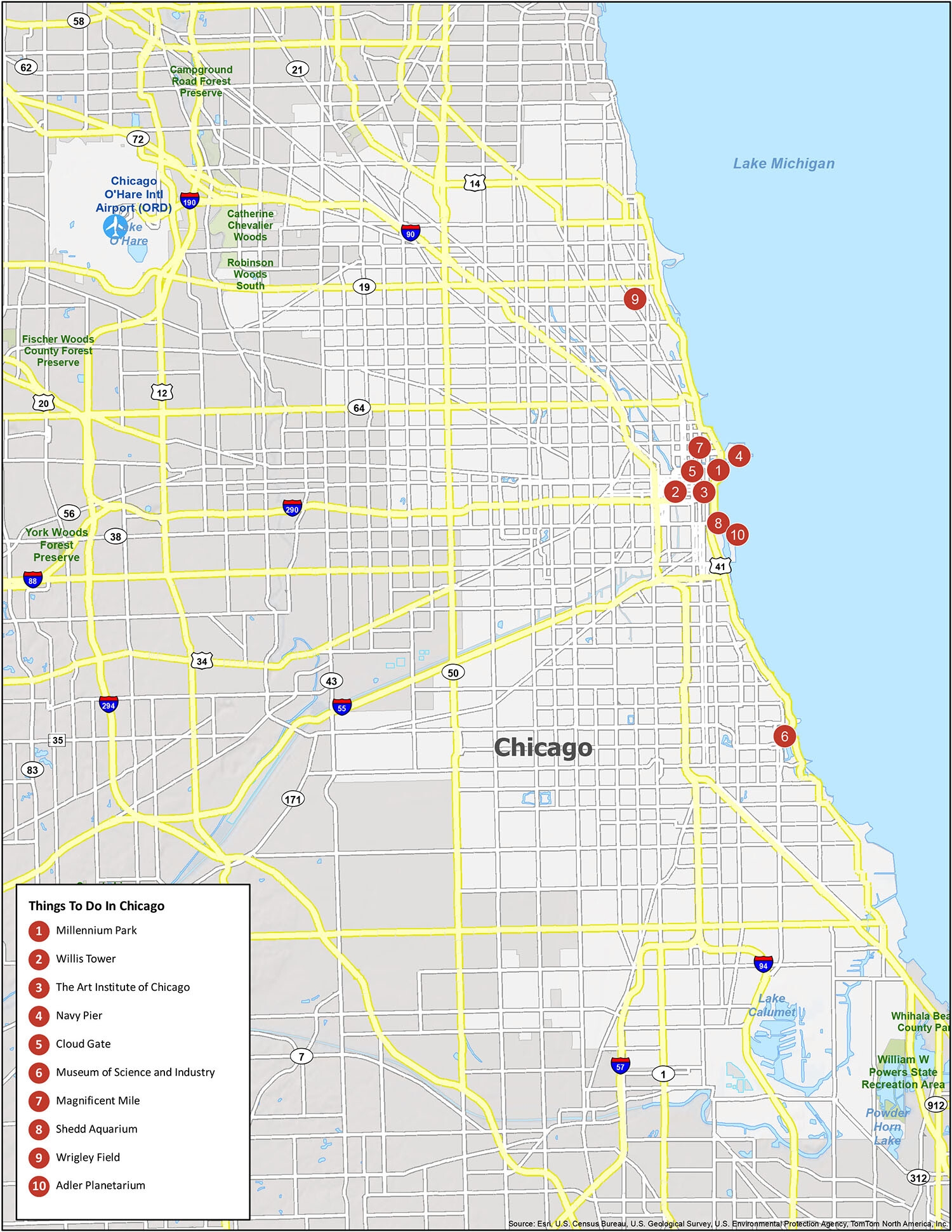 Map Of Chicago Illinois GIS Geography