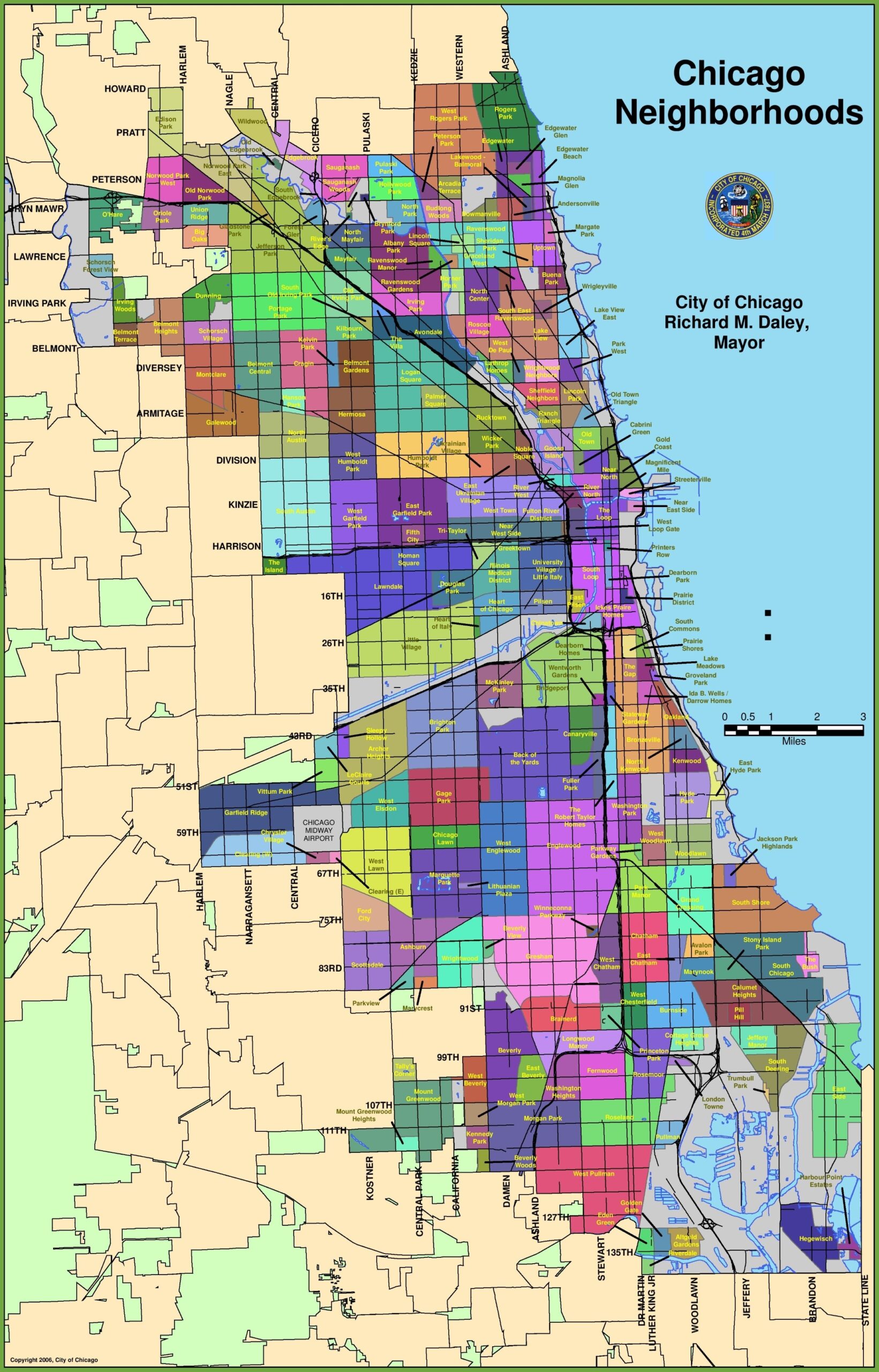 Chicago Neighborhood Map Printable