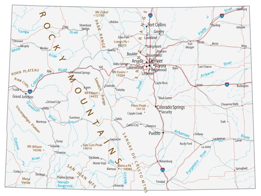 Map Of Colorado Cities And Roads GIS Geography