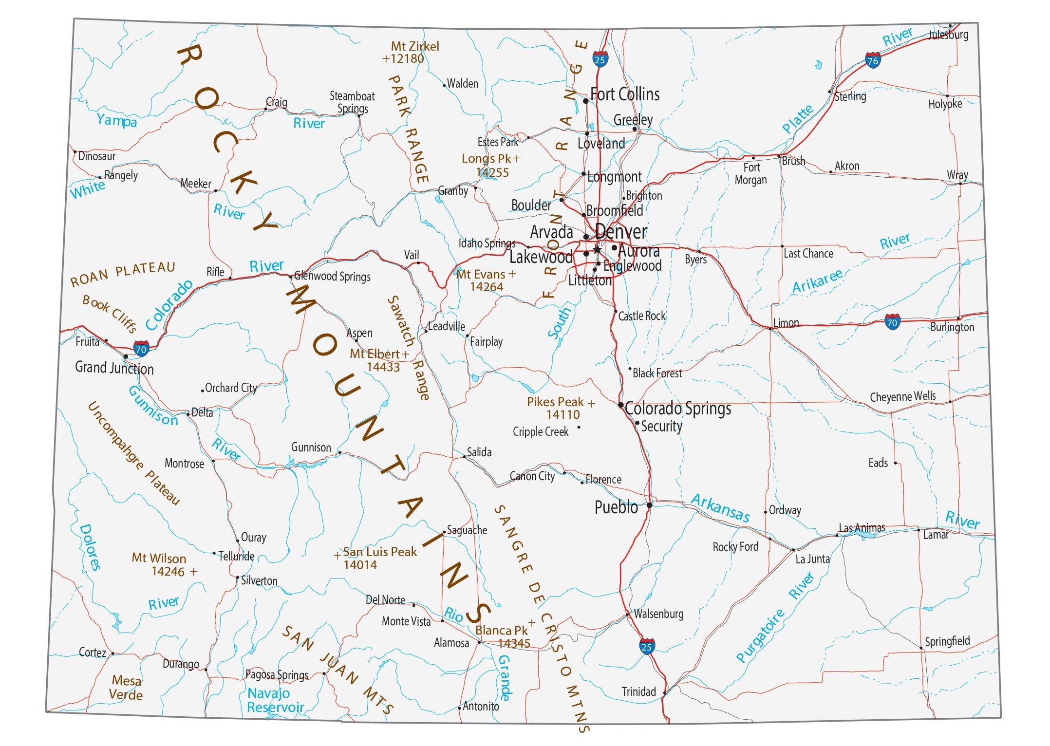 Map Of Colorado Cities And Roads GIS Geography Map Of Colorado Cities And Roads GIS Geography
