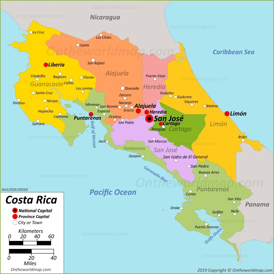 Printable Costa Rica Map