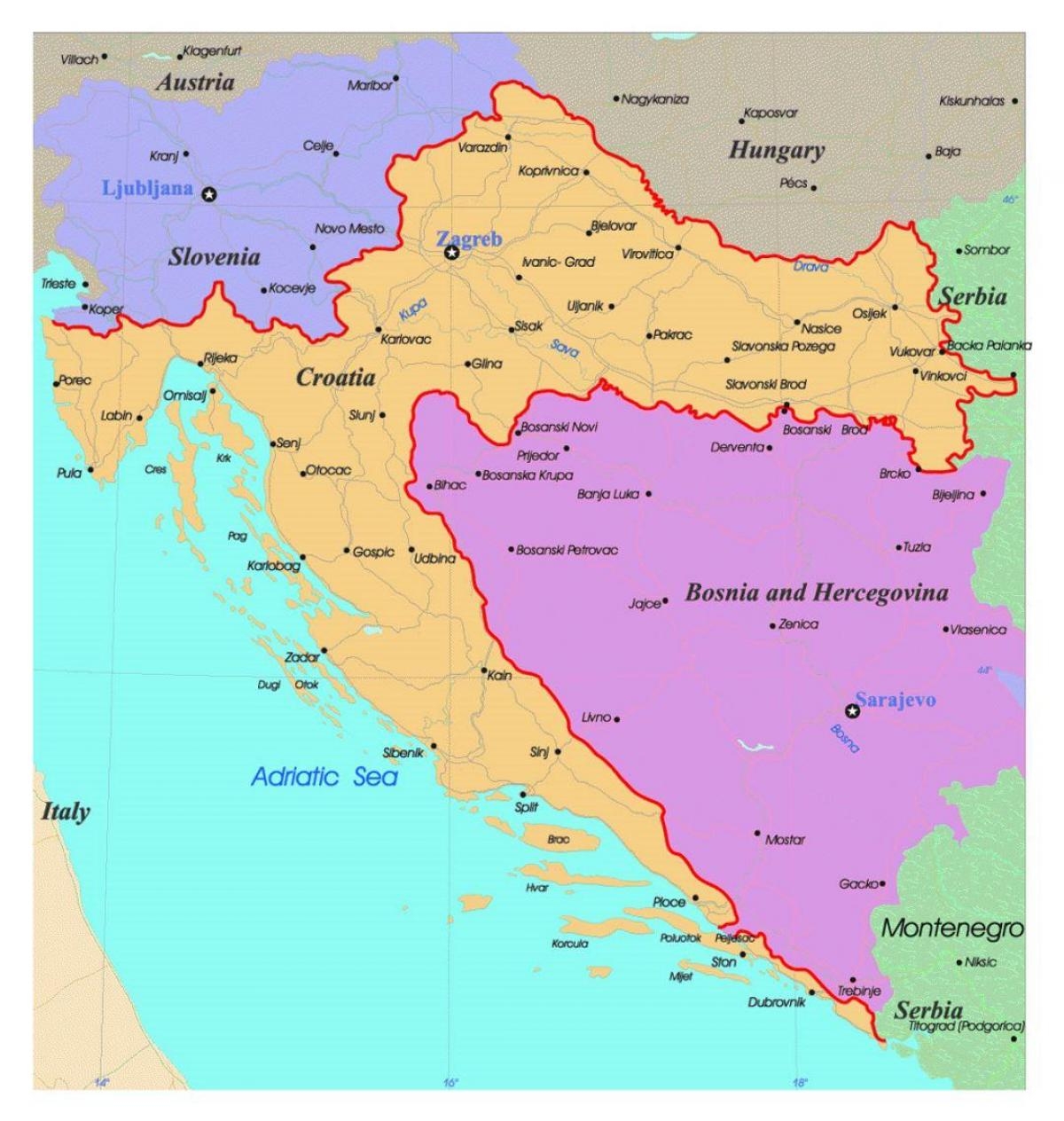 Map Of Croatia Regions Political And State Map Of Croatia Map Of Croatia Regions Political And State Map Of Croatia