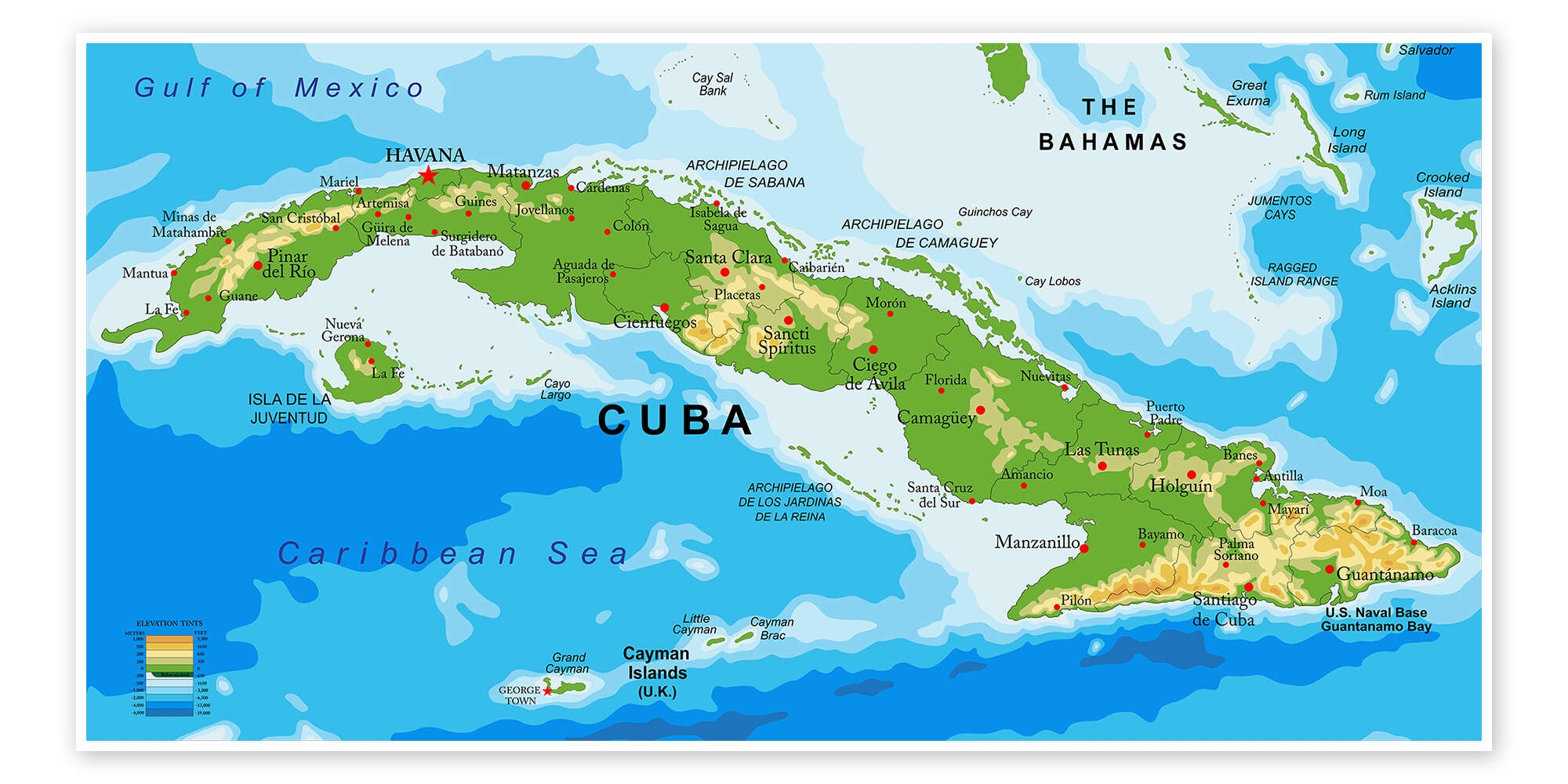 Map Of Cuba Print By Editors Choice Posterlounge