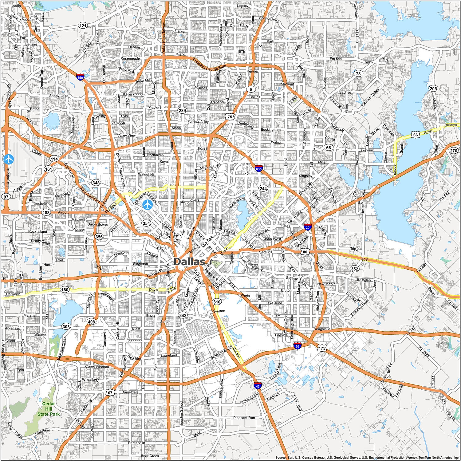 Map Of Dallas Texas GIS Geography