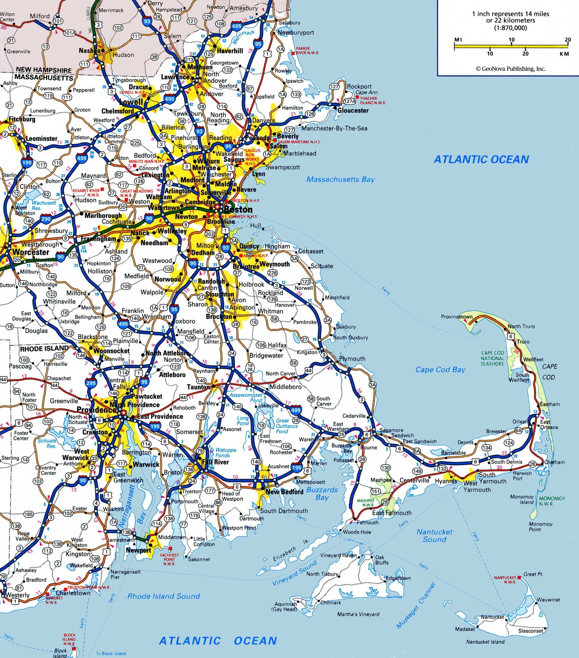 Map Of Eastern Massachusetts Ontheworldmap