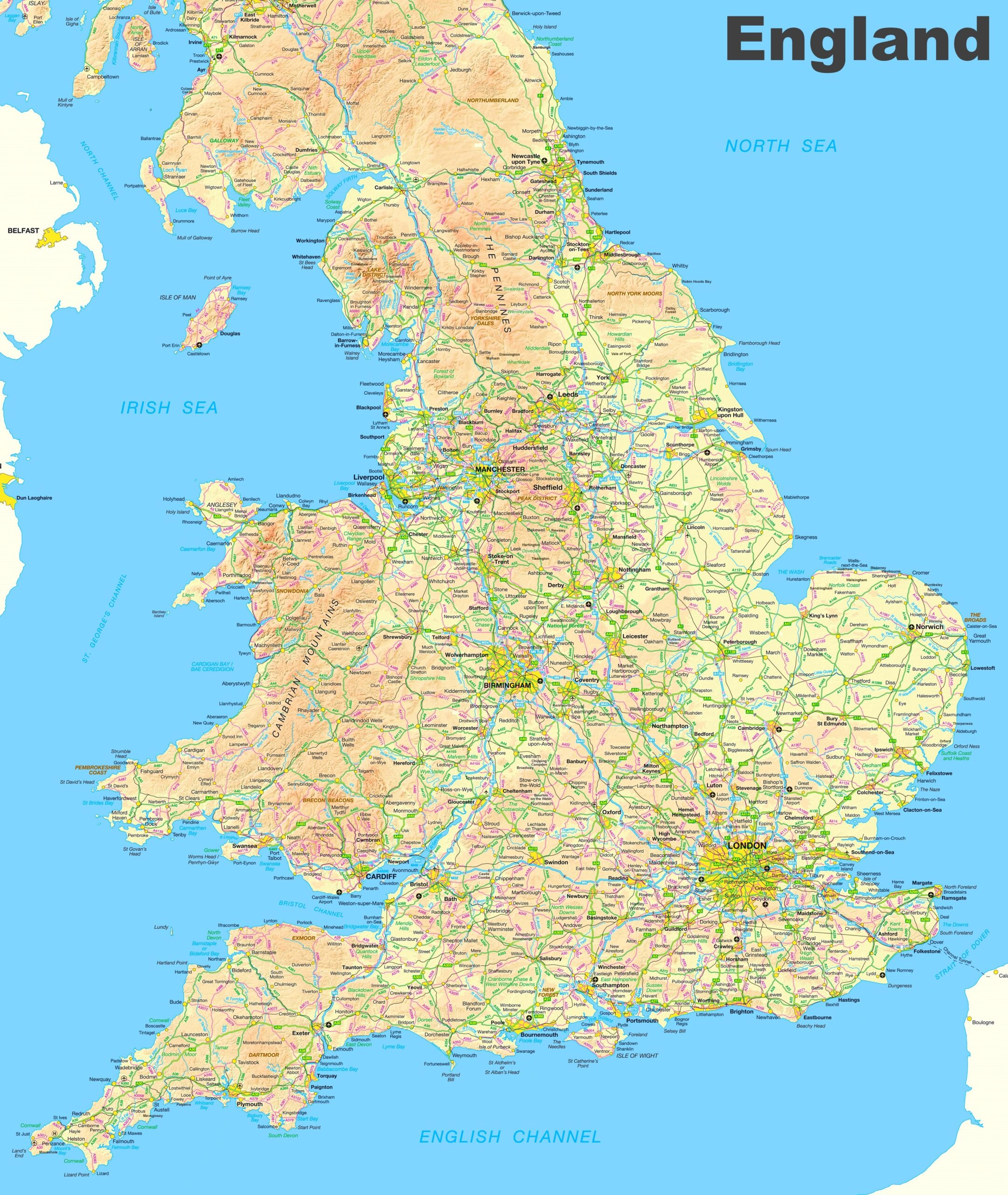 Map Of England And Wales Ontheworldmap Map Of England And Wales Ontheworldmap