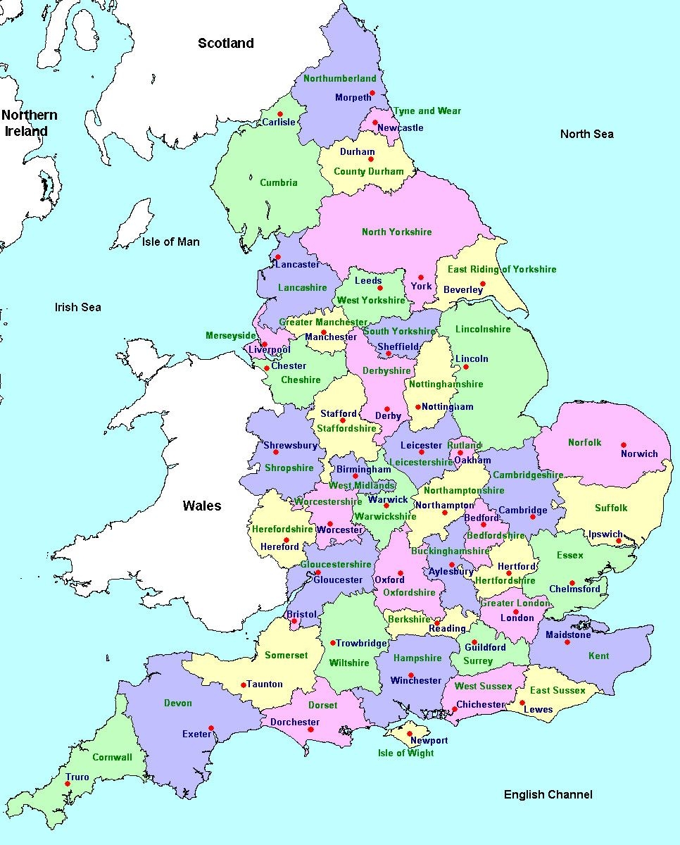 Uk County Map Printable