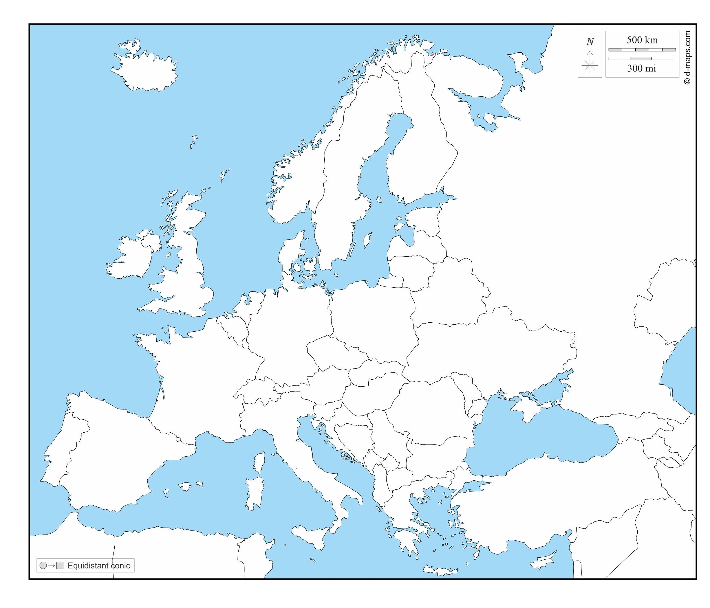 Eastern Europe Map Blank Printable