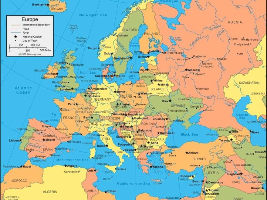 Map Of Europe To Print Free And In HIGH Quality