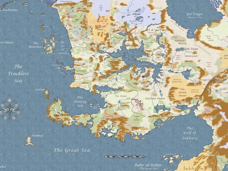 Map Of Faerun Forgotten Realms 5th Ed D D Multiple Sizes And Paper 11x17 24x36 EBay