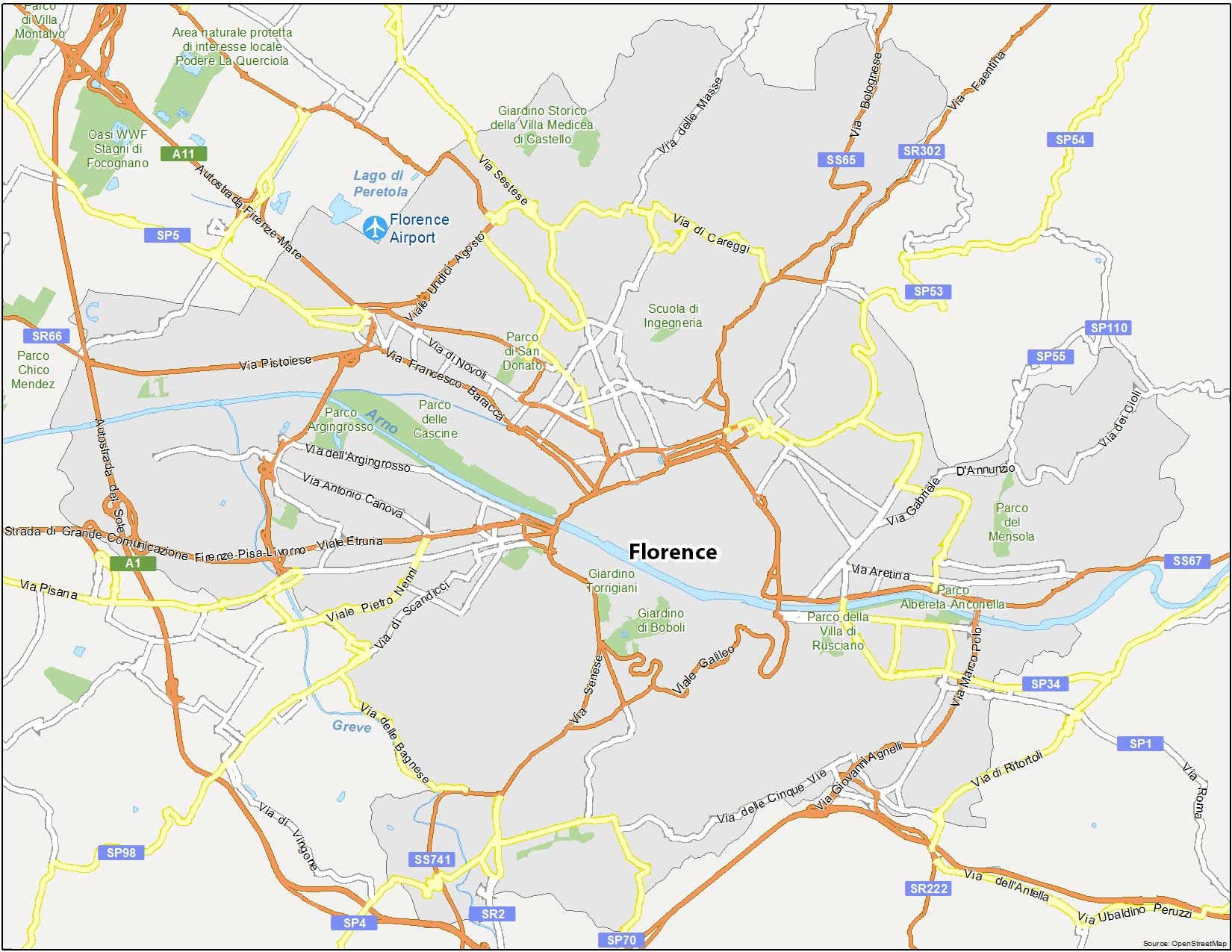 Map Of Florence Italy GIS Geography