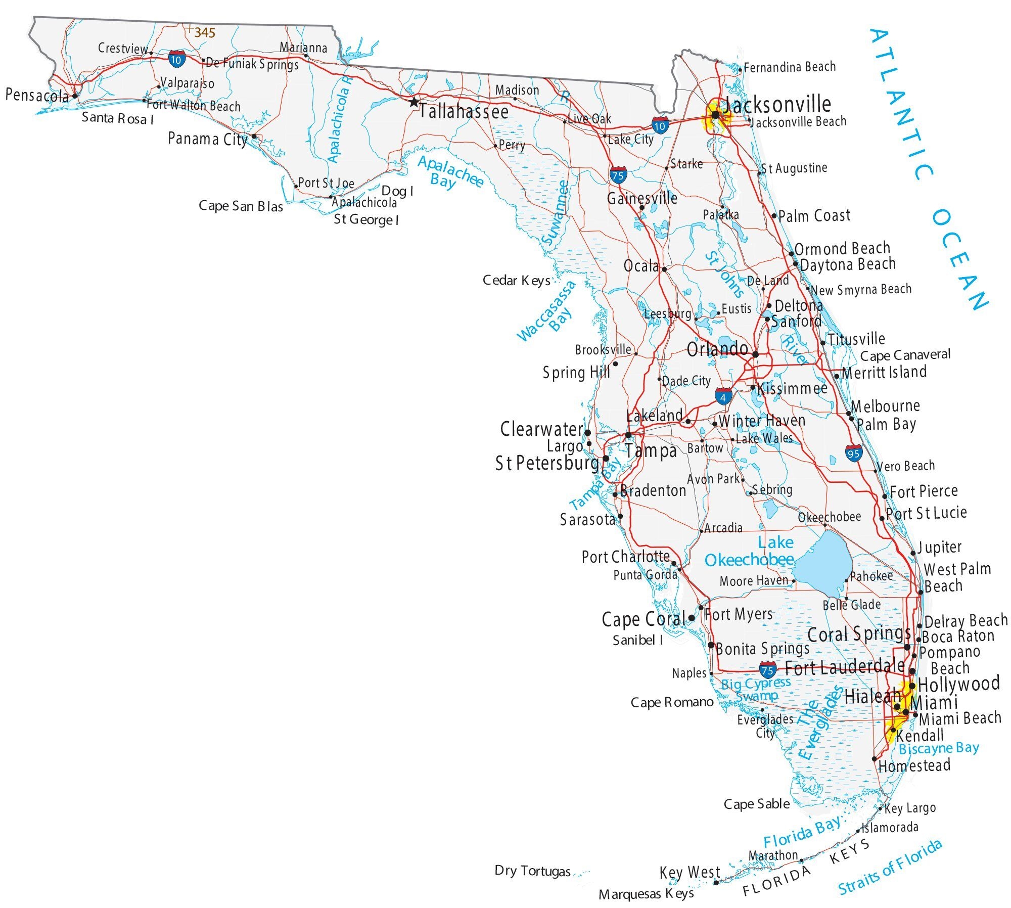 Florida Map Printable Free