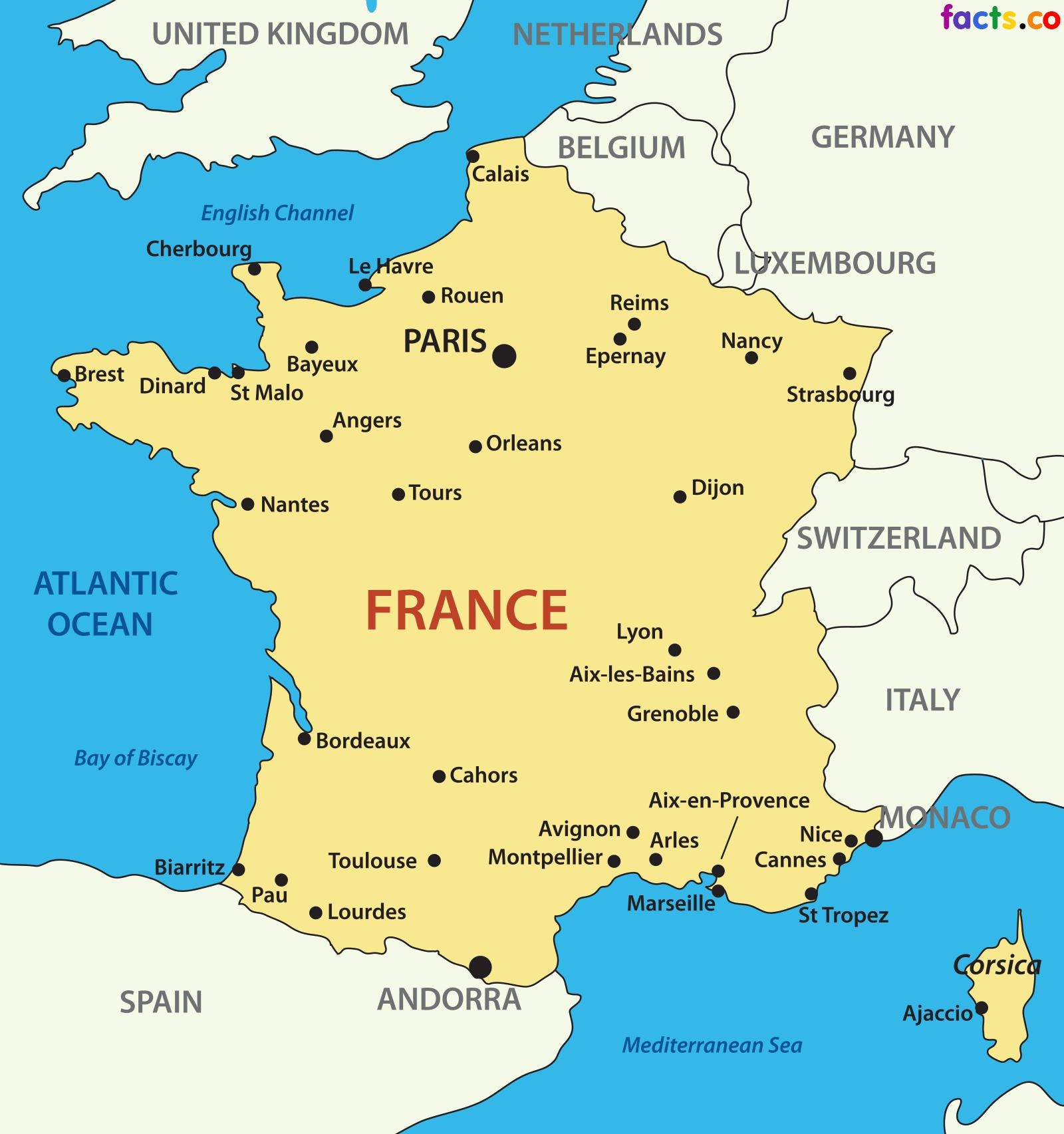 Map Of France For Kids Map Of France For Children Western Europe Europe 
