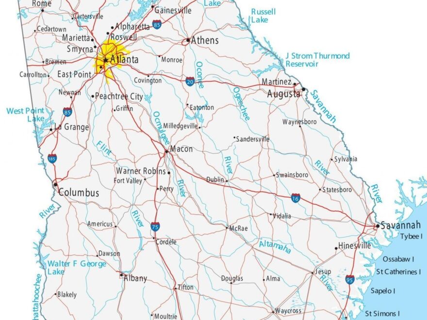 Map Of Georgia Cities And Roads GIS Geography