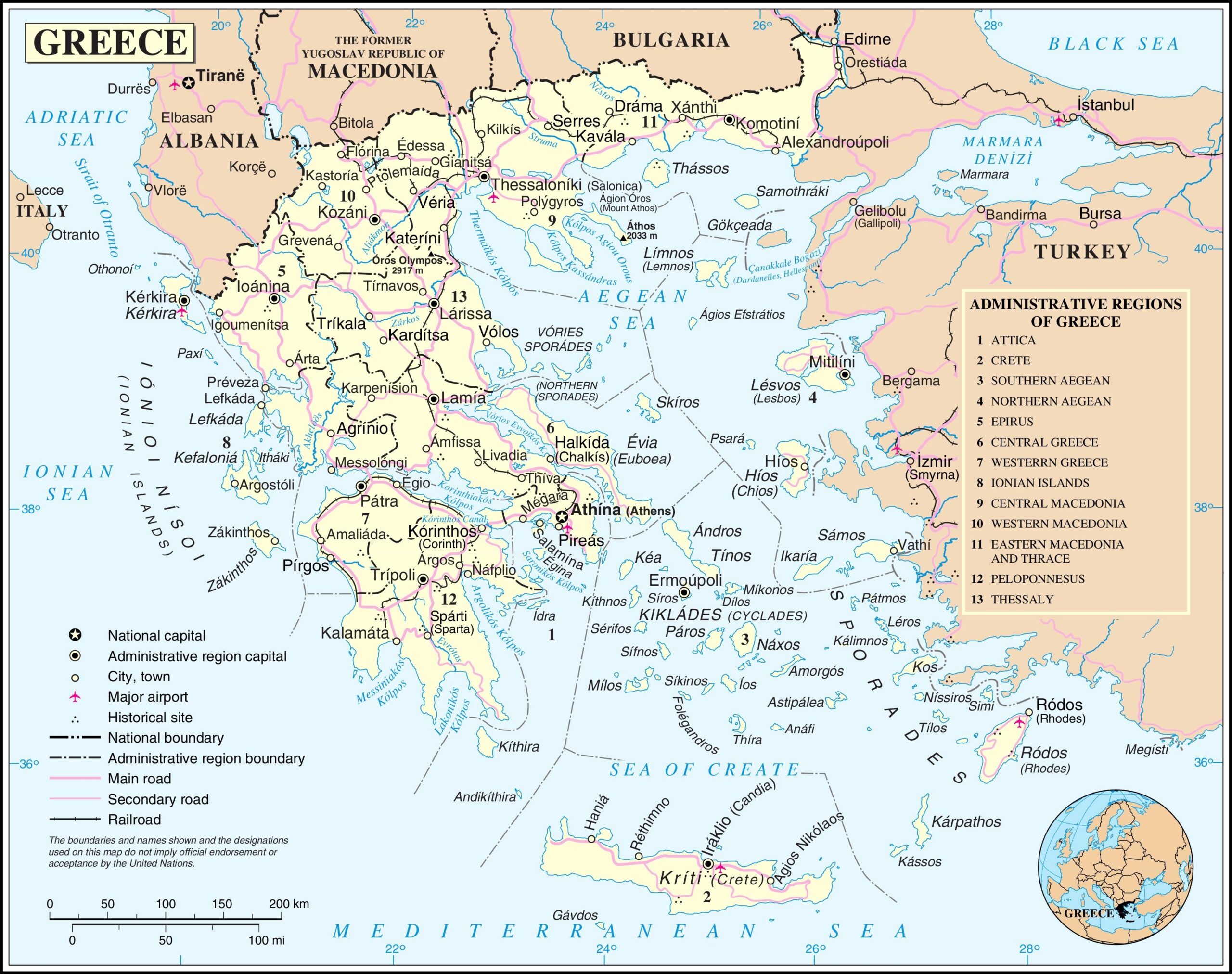 Free Printable Map Of Ancient Greece