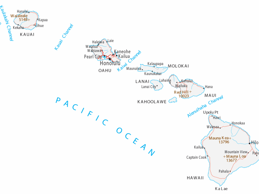 Map Of Hawaii Islands And Cities GIS Geography