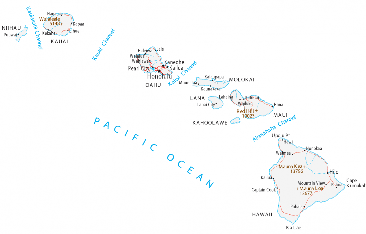 Free Printable Map Of Hawaii Free Printable Map Of Hawaii