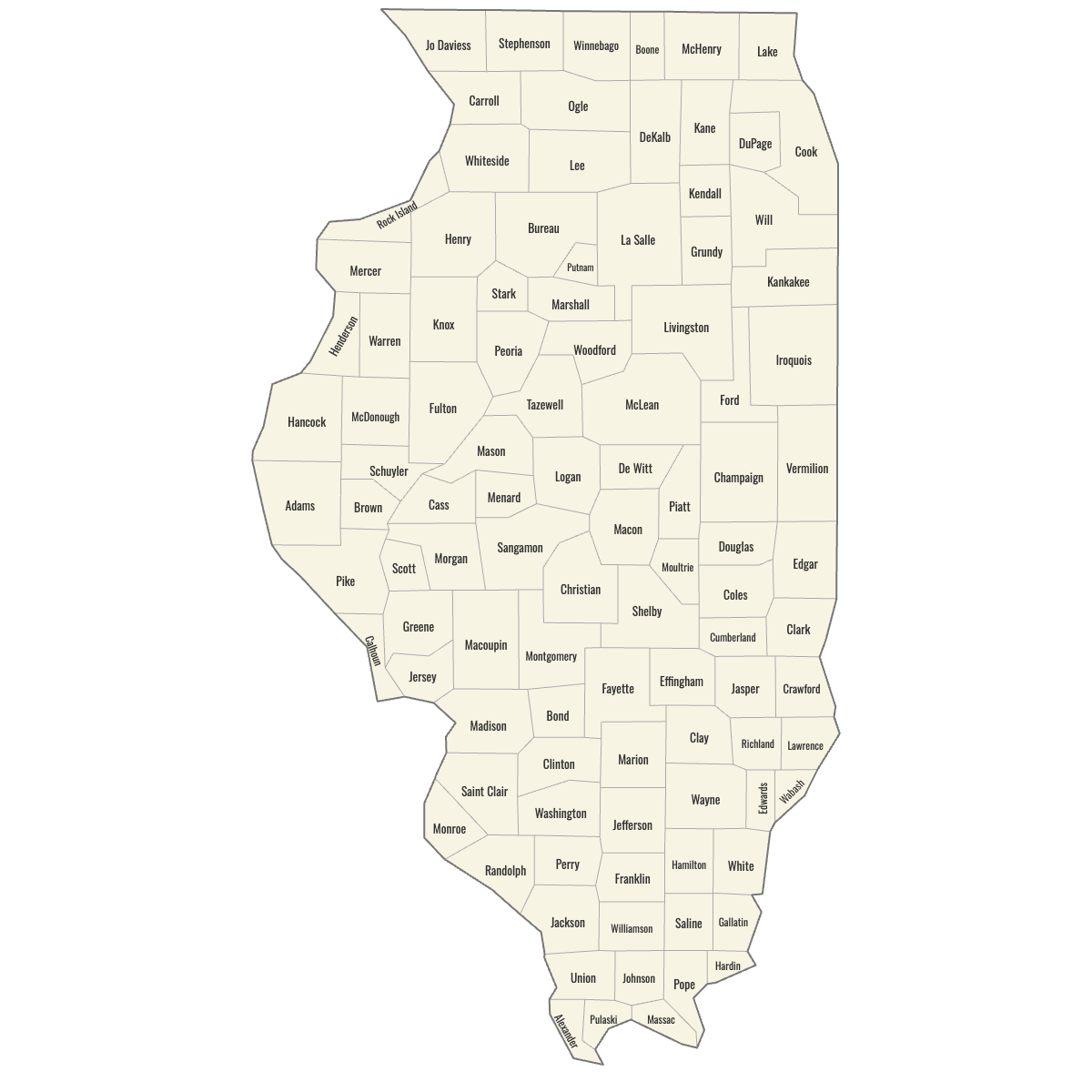 Illinois Map Of Counties Printable