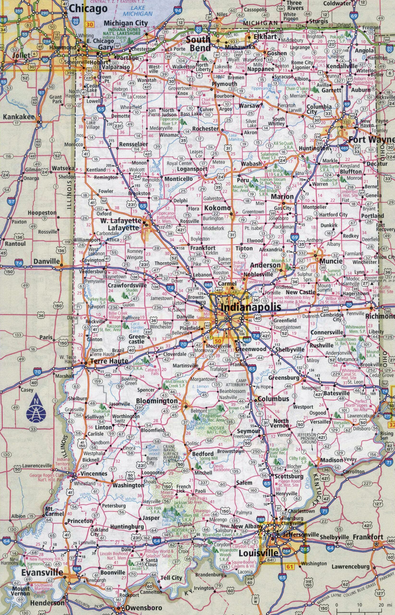 Free Printable Map Of Indiana With Cities