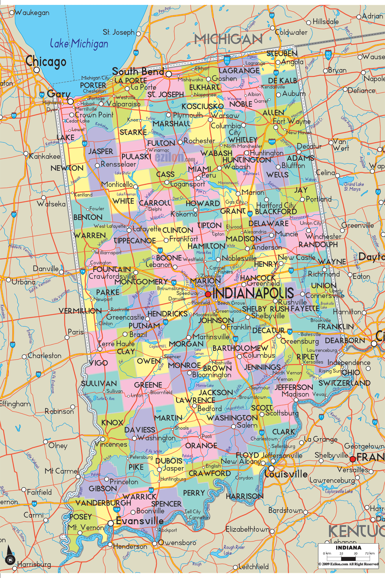 Map Of Indiana