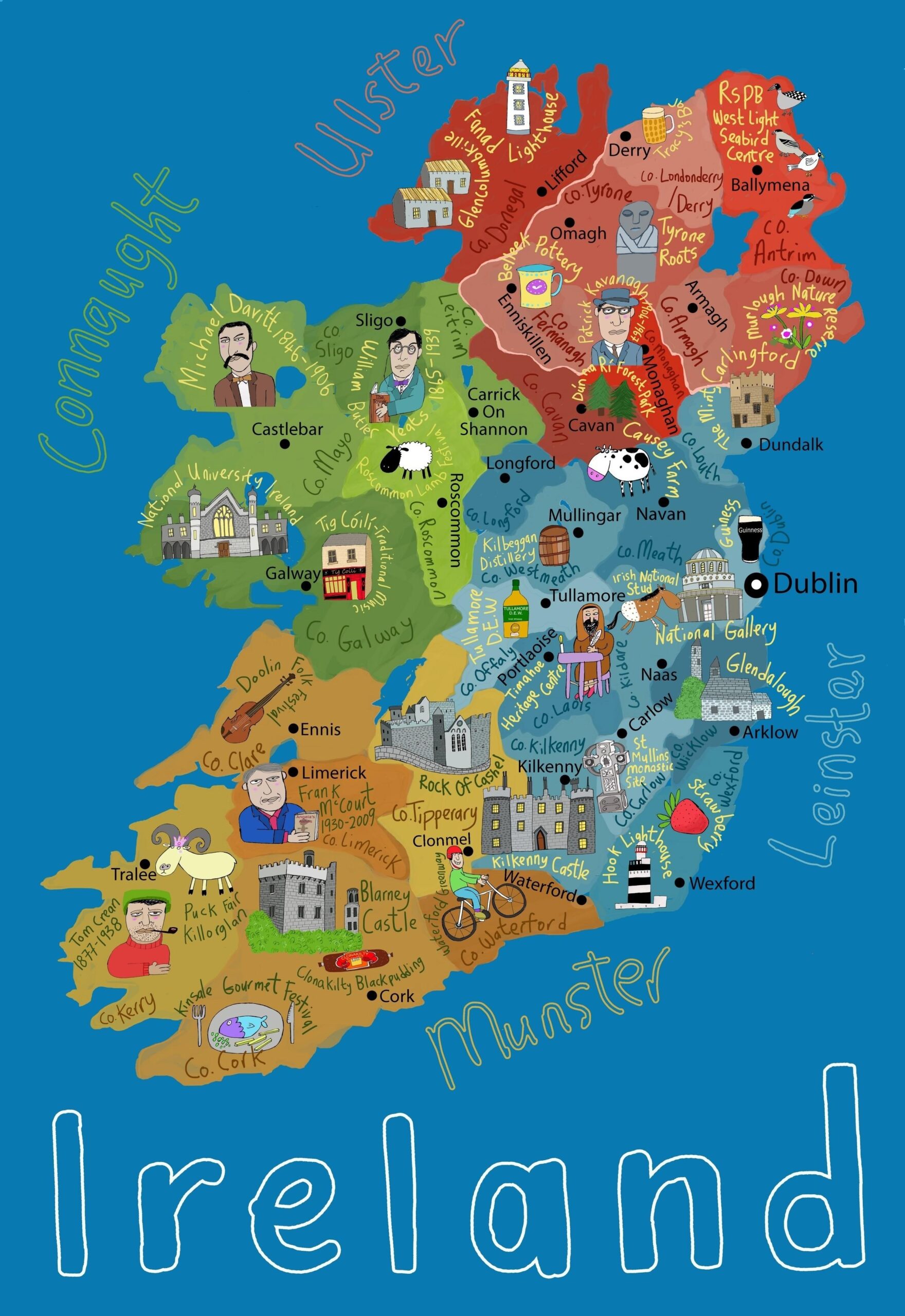 Map Of Ireland For Kids Cartoon Map Of Ireland Northern Europe Europe 