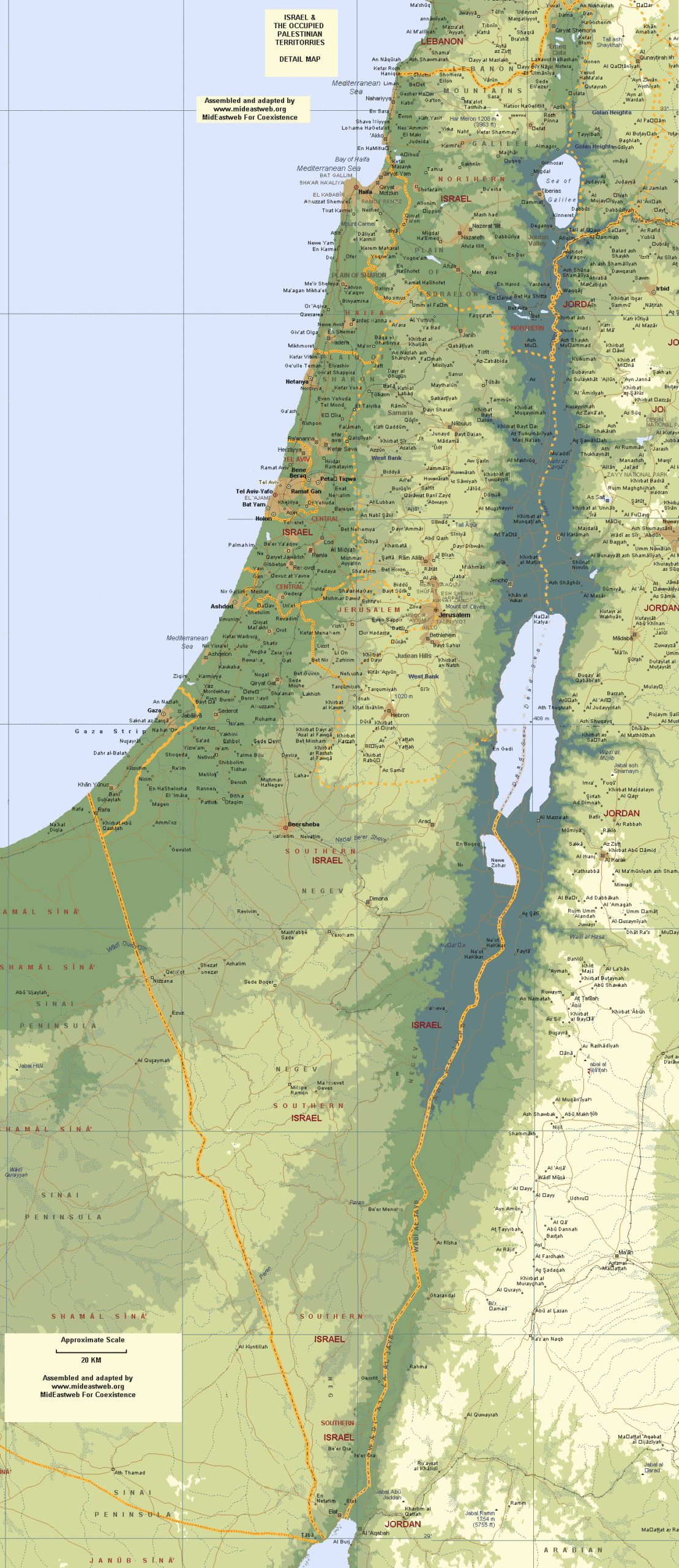 Map Of Israel Detailed