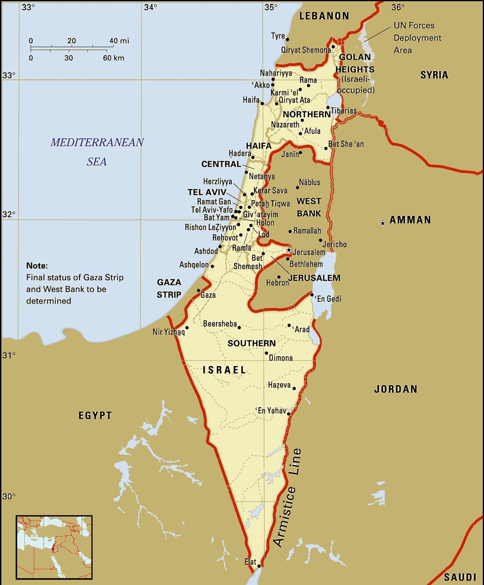 Map Of Israel Regions Political And State Map Of Israel
