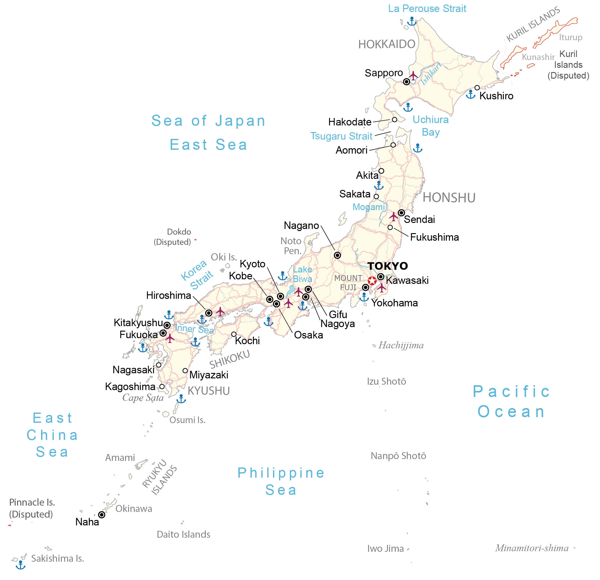 Printable Map Of Japan Free