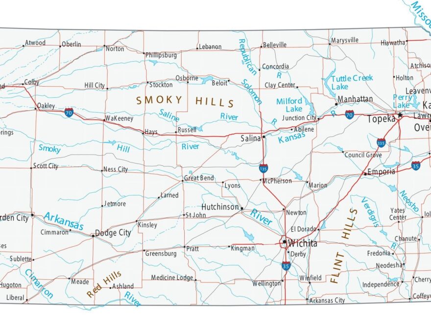 Map Of Kansas Cities And Roads GIS Geography