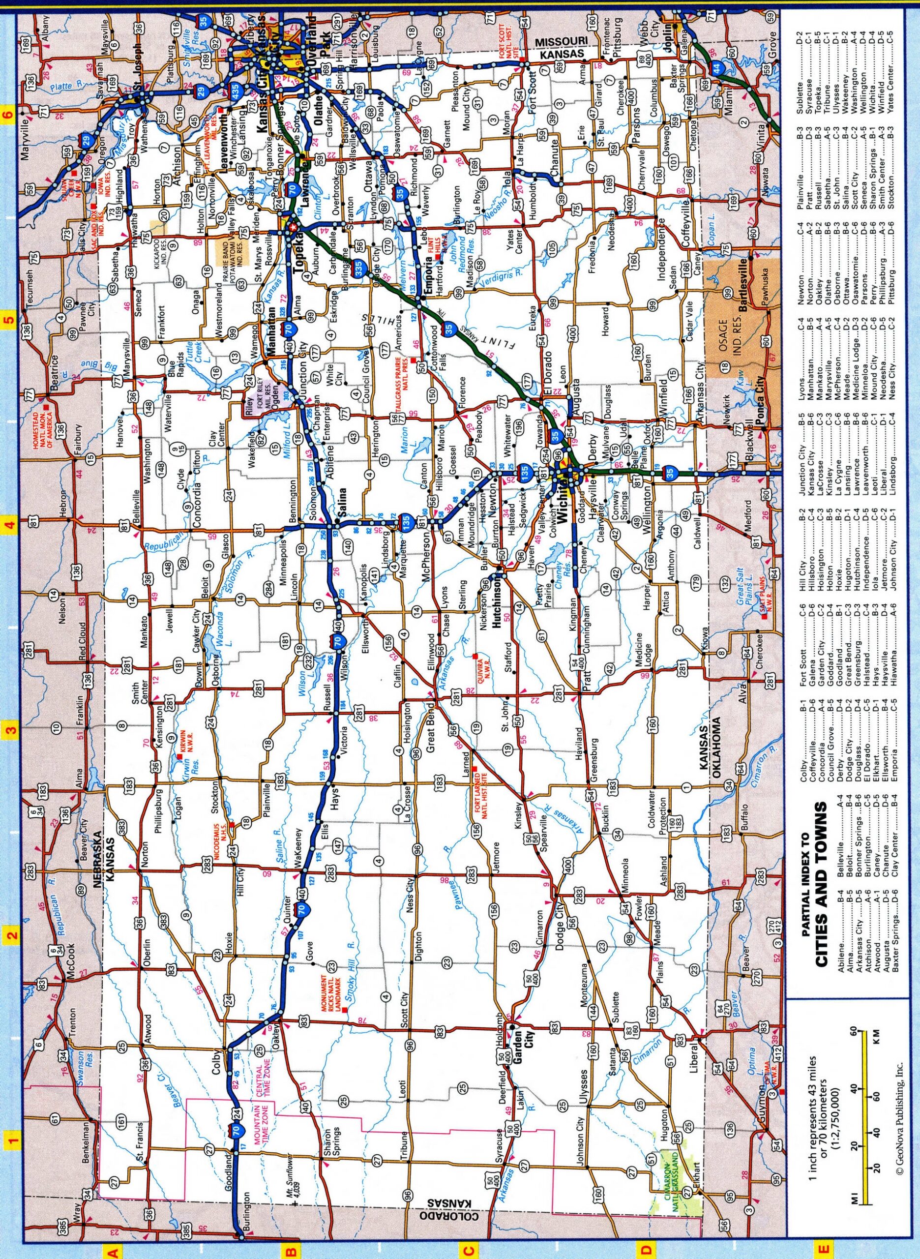Map Of Kansas Roads And Highways Large Detailed Map Of Kansas With Cities And Towns