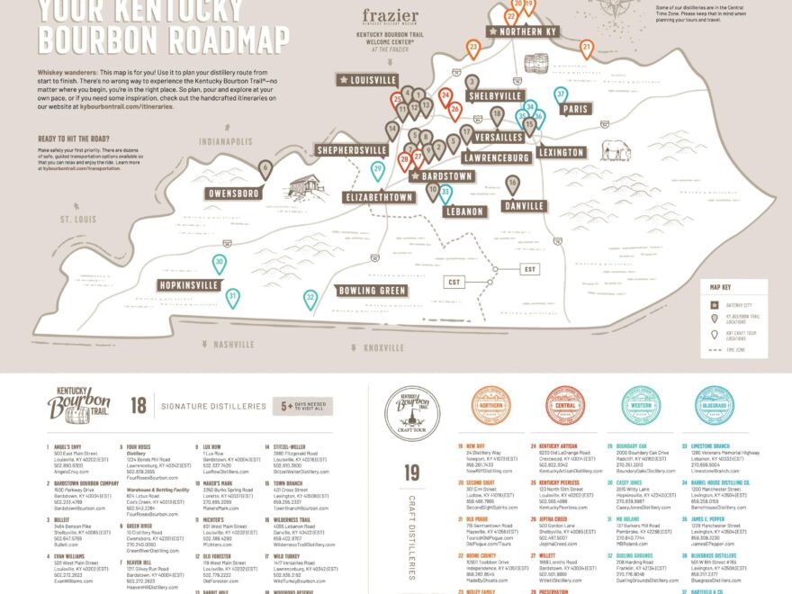 Map Of Kentucky Bourbon Trail By Kentucky Bourbon Trail 2021 R MapPorn