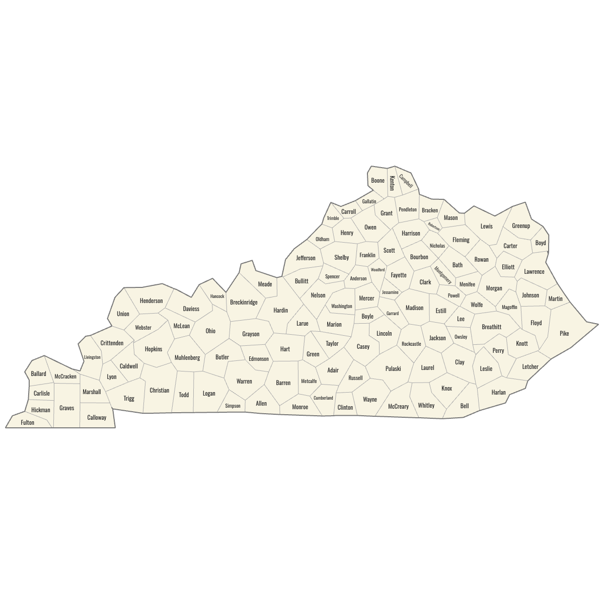 Map Of Kentucky Counties Ultimaps
